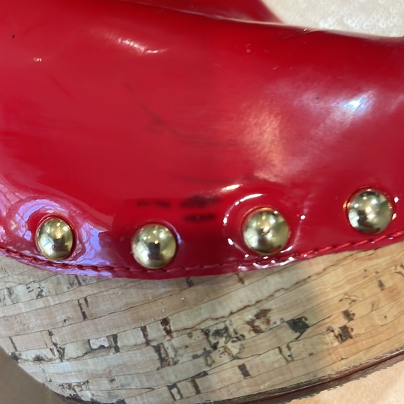 Prada Red Patent Leather cork wedges size 39 - Picture 5 of 10